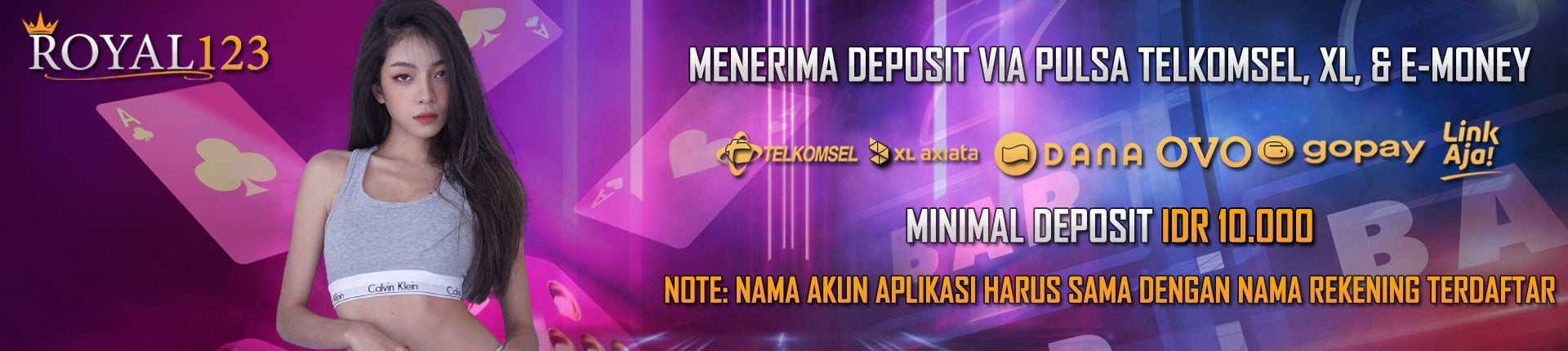 Menerima deposit pulsa dan ewallet